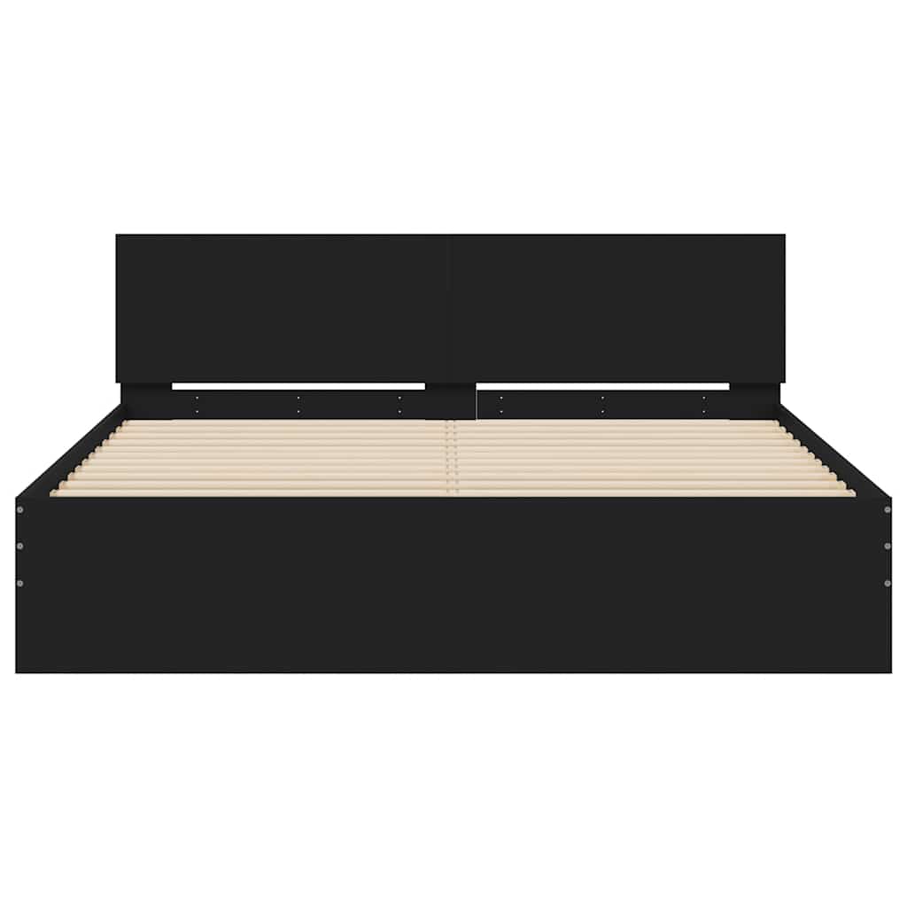 Cadre de lit sans matelas noir 140x190 cm