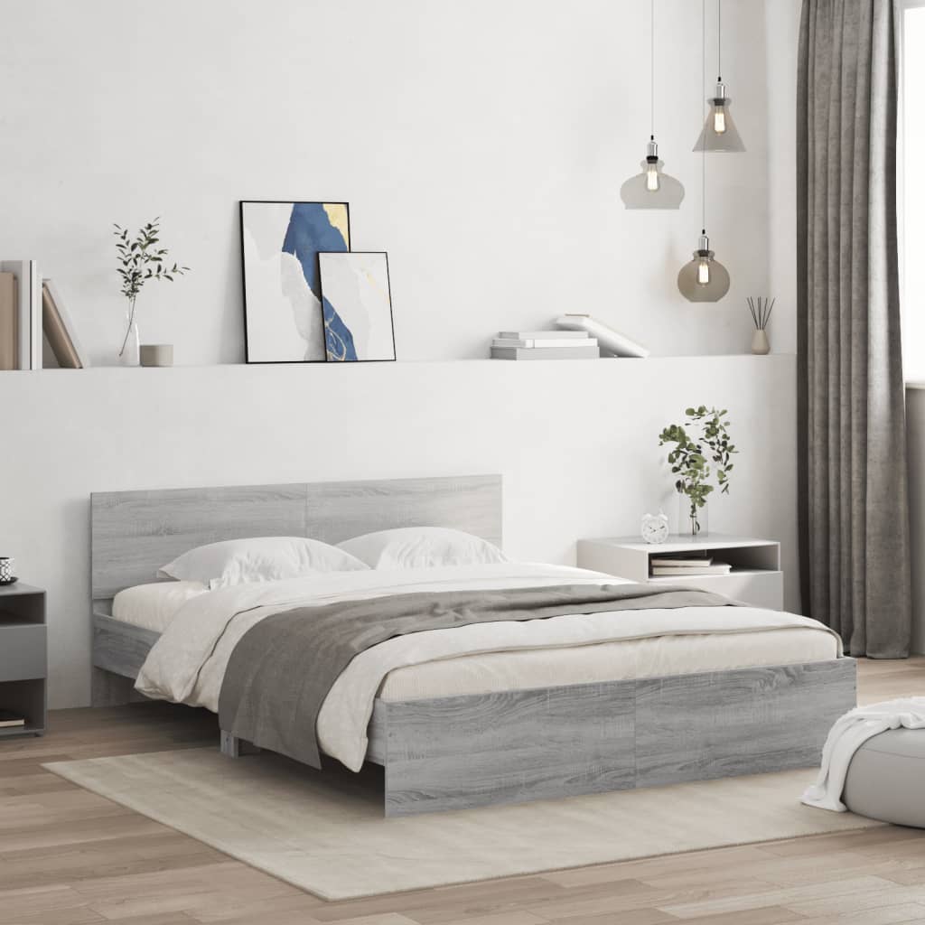 Cadre de lit sans matelas sonoma gris 140x190 cm - XIOS