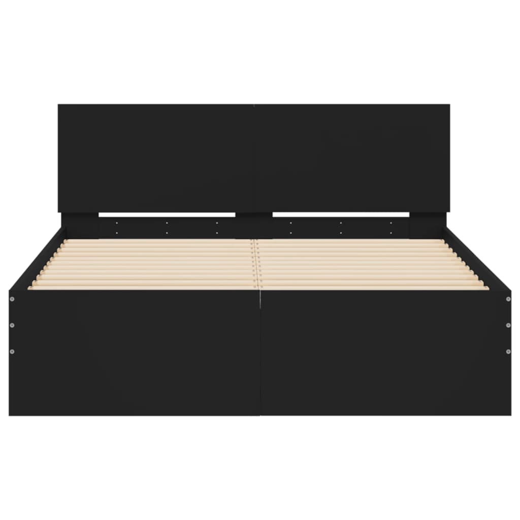 Cadre de lit sans matelas noir 135x190 cm - XIOS