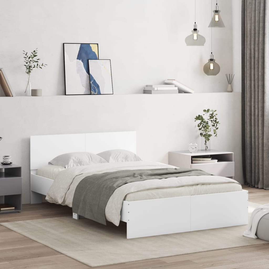 Cadre de lit sans matelas blanc 120x190 cm - XIOS