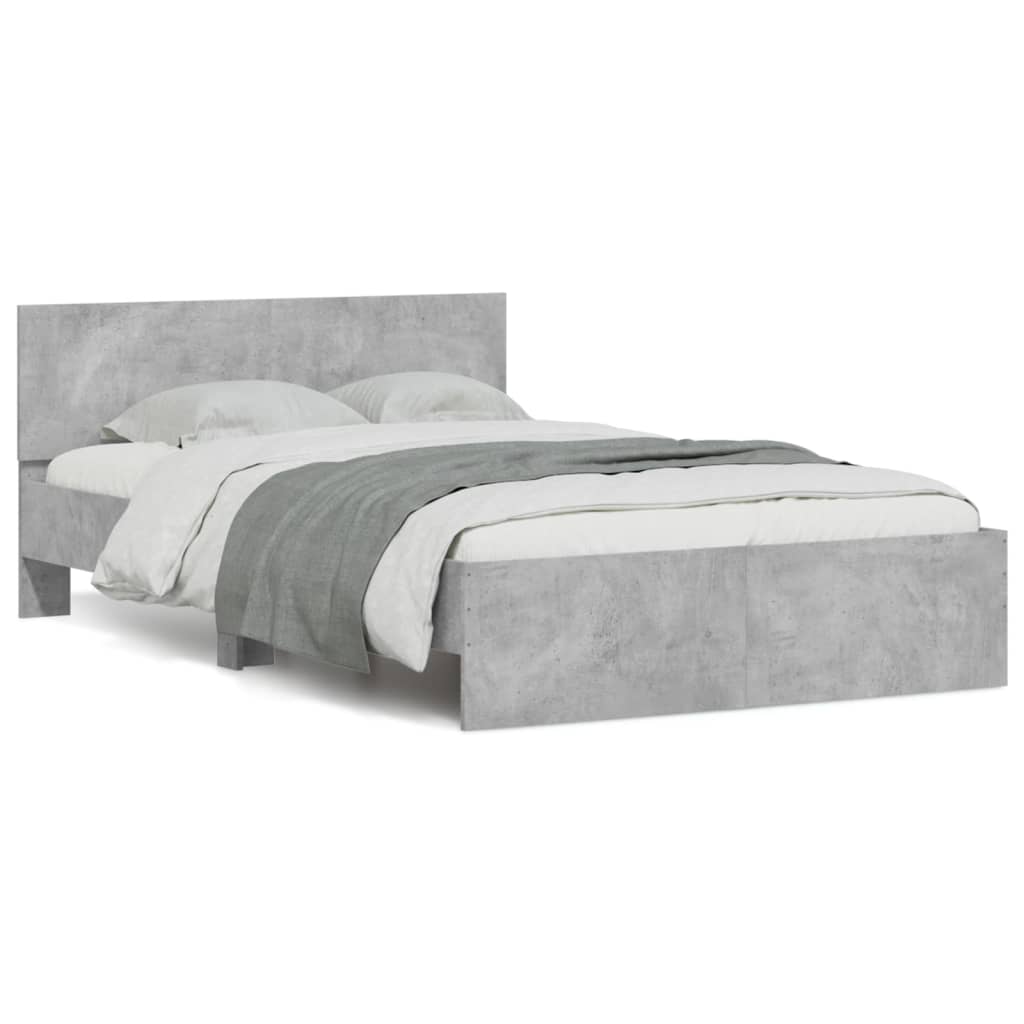 Cadre de lit sans matelas gris béton 120x190 cm - XIOS
