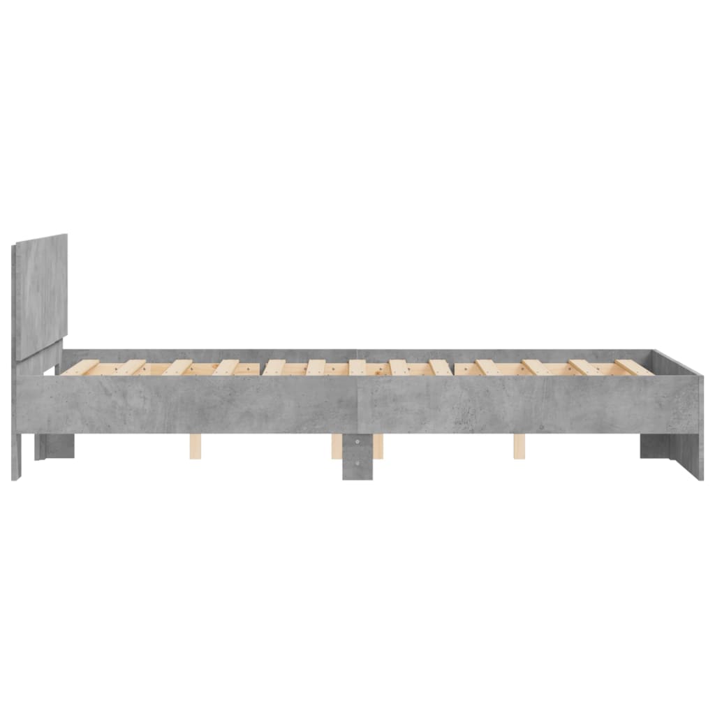 Cadre de lit sans matelas gris béton 120x190 cm - XIOS