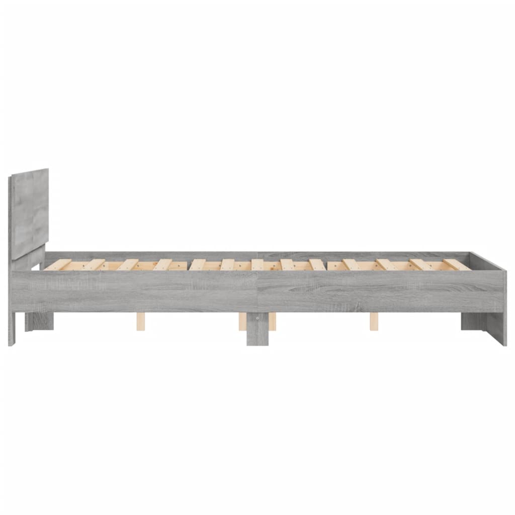 Cadre de lit avec tête de lit sonoma gris 120x190 cm Lits & cadres de lit vidaXL   