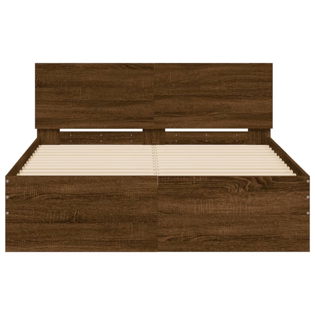 Cadre de lit sans matelas chêne marron 120x190 cm - XIOS