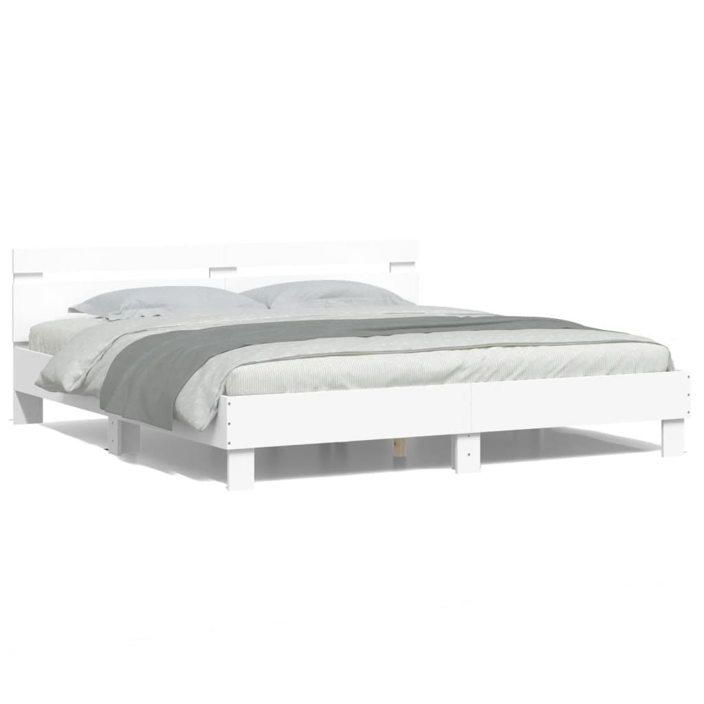 Cadre de lit avec LED sans matelas blanc 200x200 cm - XIOS