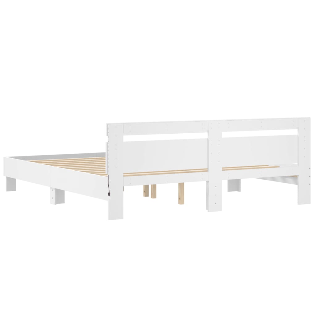 Cadre de lit avec LED sans matelas blanc 200x200 cm - XIOS