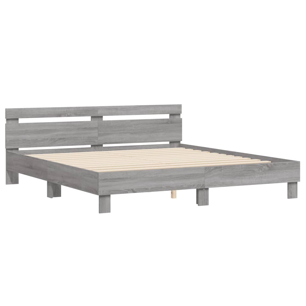 Cadre de lit avec LED sans matelas sonoma gris 200x200 cm - XIOS