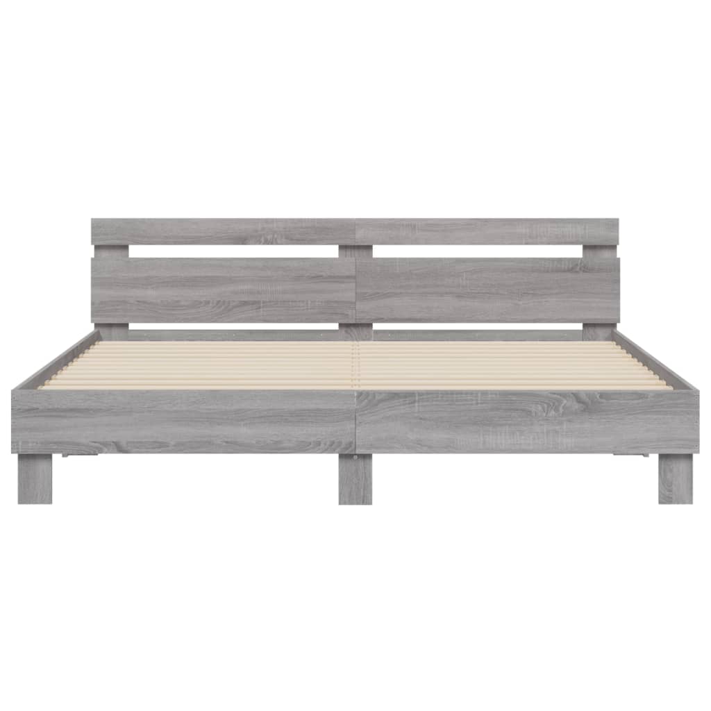 Cadre de lit avec LED sans matelas sonoma gris 200x200 cm - XIOS