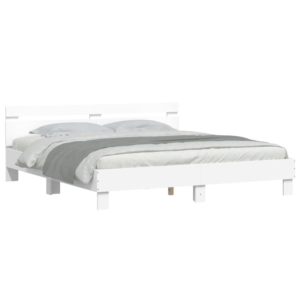 Cadre de lit avec LED sans matelas blanc 180x200 cm - XIOS