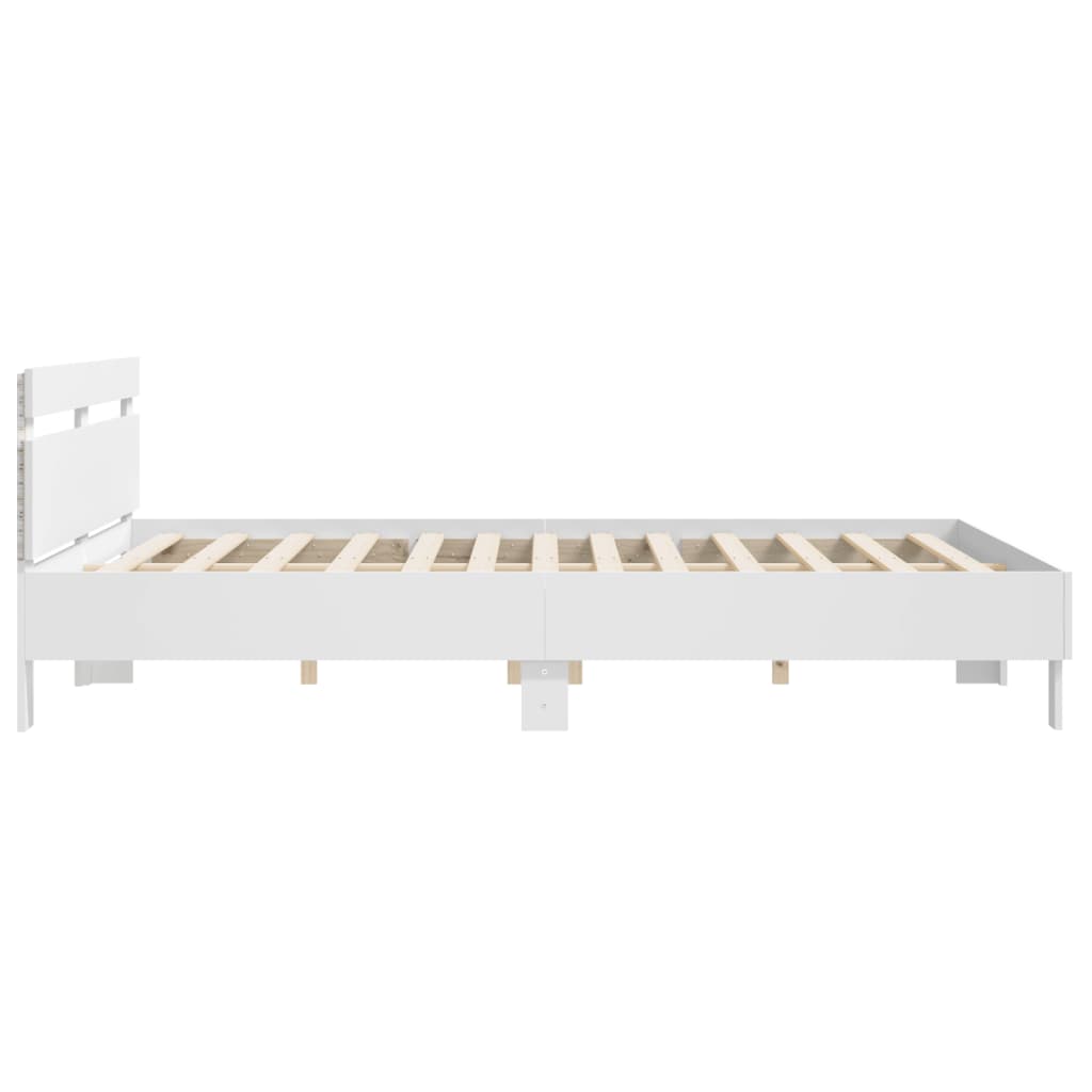Cadre de lit avec LED sans matelas blanc 180x200 cm - XIOS