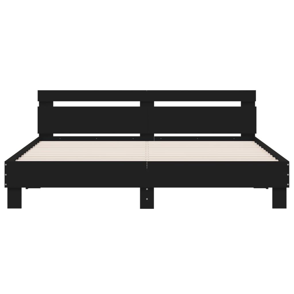 Cadre de lit avec LED sans matelas noir 180x200 cm - XIOS