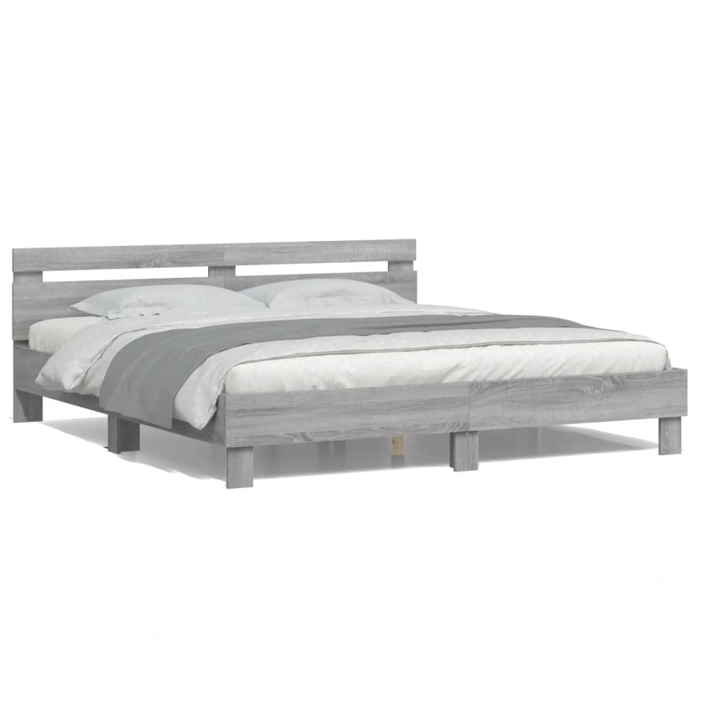 Cadre de lit avec LED sans matelas sonoma gris 180x200 cm - XIOS