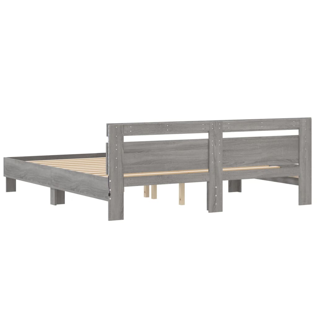 Cadre de lit avec LED sans matelas sonoma gris 180x200 cm - XIOS