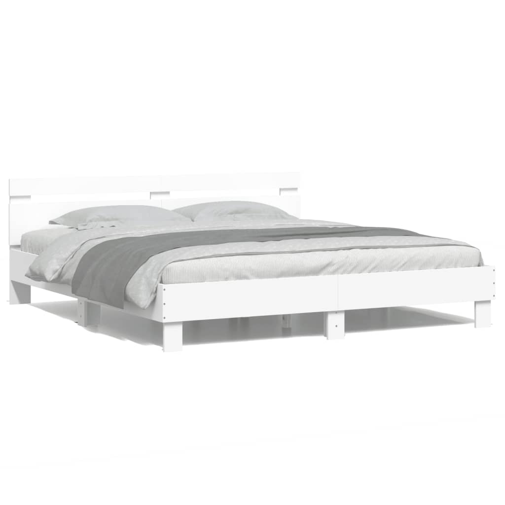 Cadre de lit avec LED sans matelas blanc 160x200 cm - XIOS