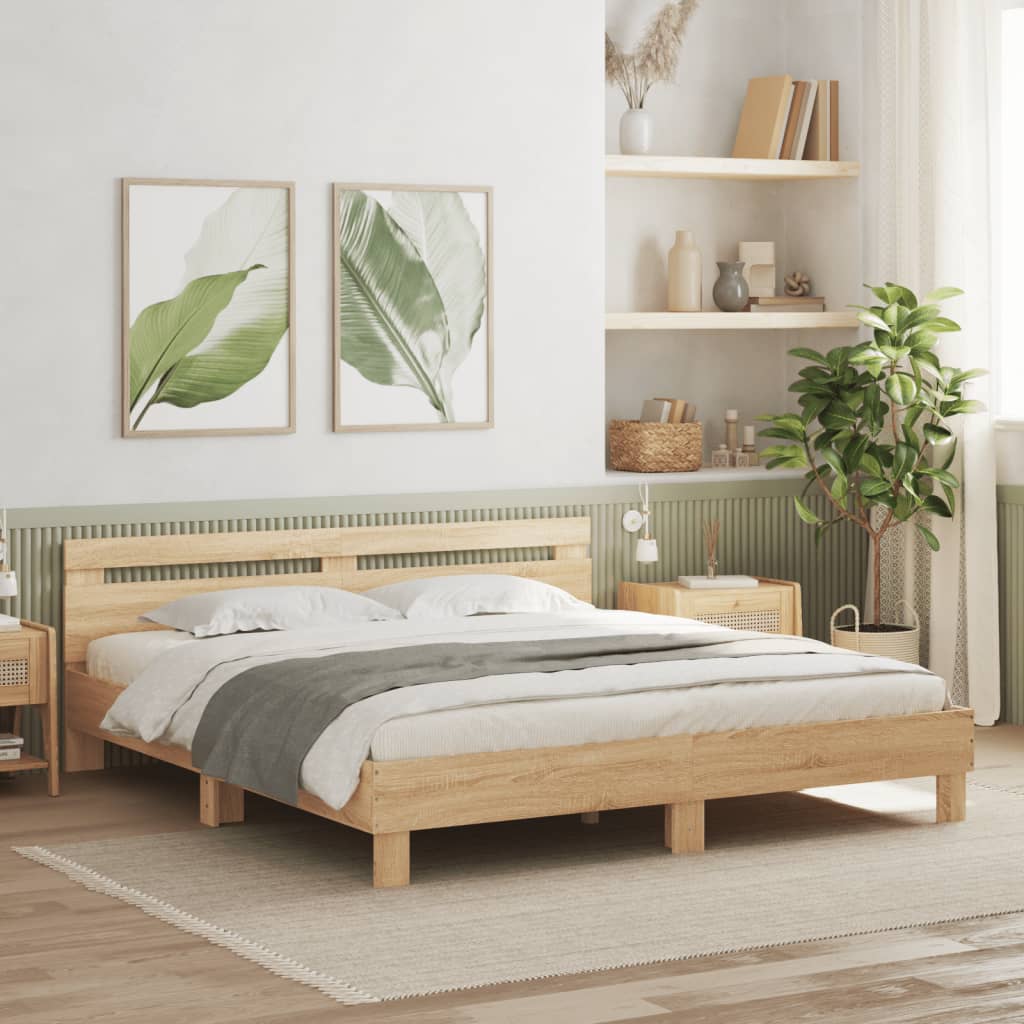 Cadre de lit avec LED sans matelas chêne sonoma 160x200 cm - XIOS