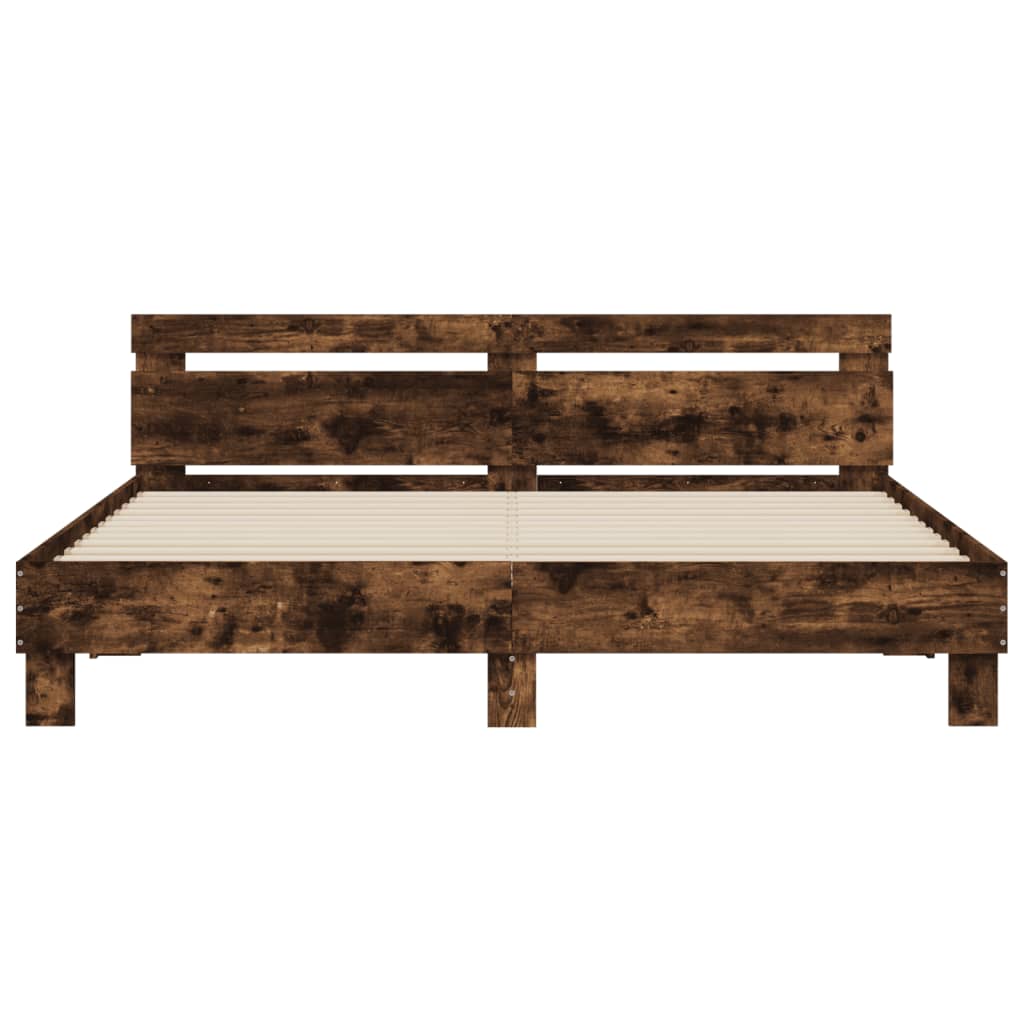 Cadre de lit avec LED sans matelas chêne fumé 160x200 cm - XIOS