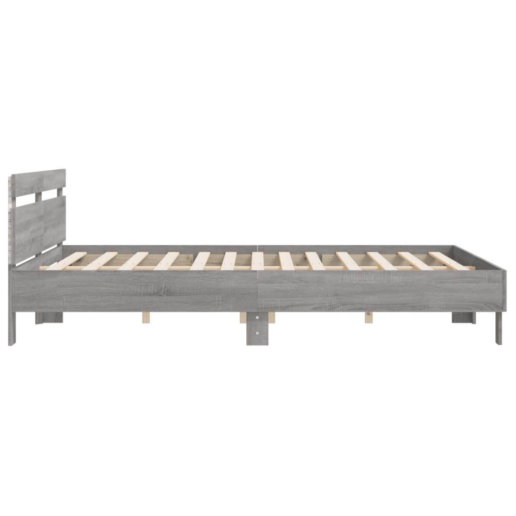 Cadre de lit avec LED sans matelas sonoma gris 160x200 cm - XIOS