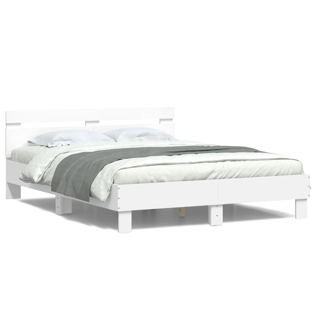 Cadre de lit avec LED sans matelas blanc 150x200 cm - XIOS