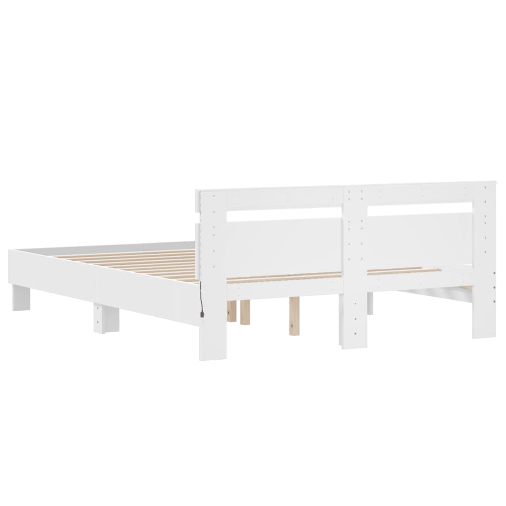 Cadre de lit avec LED sans matelas blanc 150x200 cm - XIOS