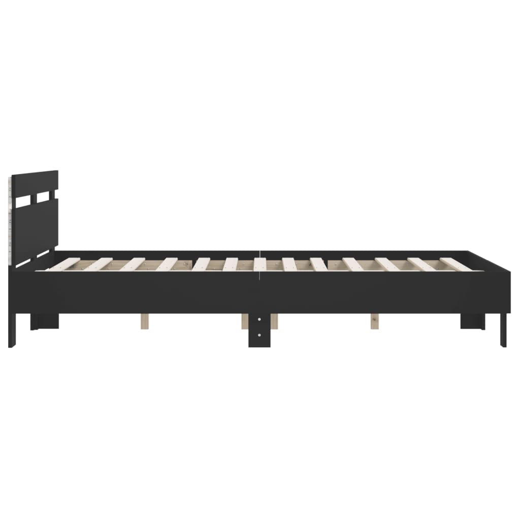 Cadre de lit avec LED sans matelas noir 150x200 cm - XIOS