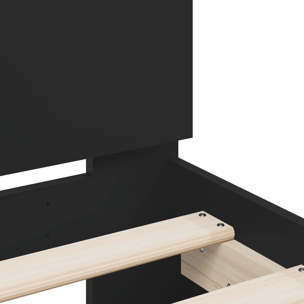 Cadre de lit avec LED sans matelas noir 150x200 cm - XIOS