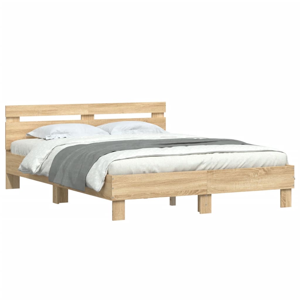 Cadre de lit avec LED sans matelas chêne sonoma 150x200 cm - XIOS