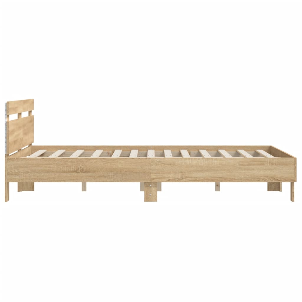 Cadre de lit avec LED sans matelas chêne sonoma 150x200 cm - XIOS
