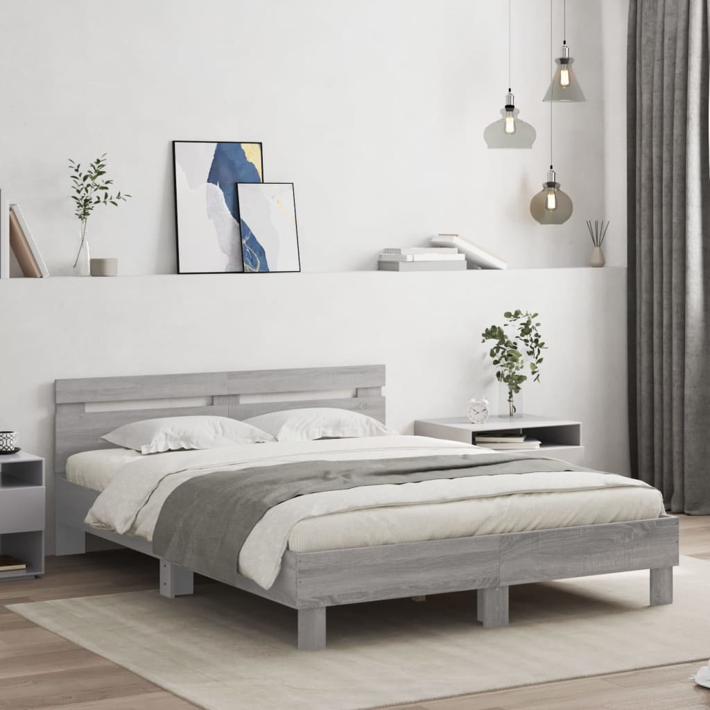 Cadre de lit avec LED sans matelas sonoma gris 150x200 cm - XIOS