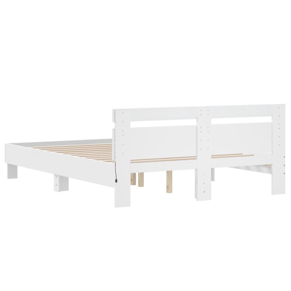 Cadre de lit avec LED sans matelas blanc 140x200 cm - XIOS