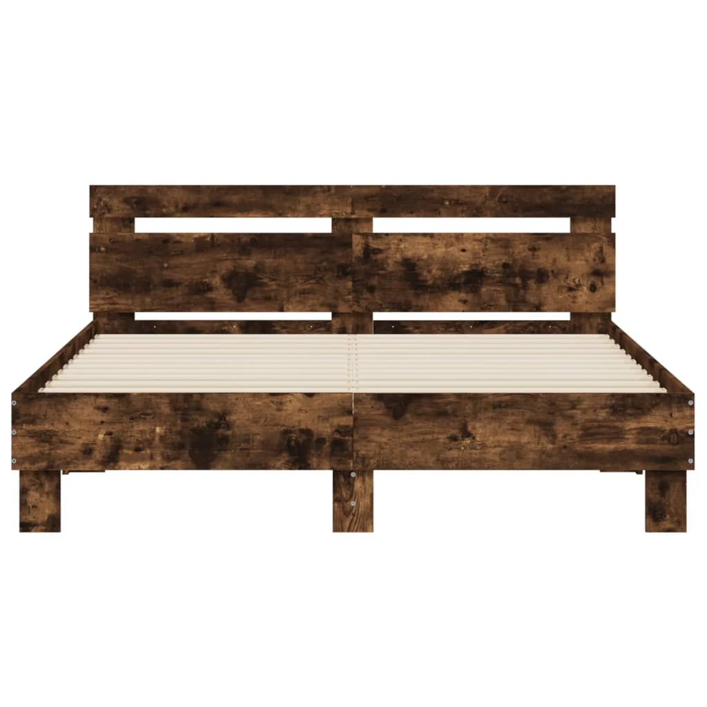 Cadre de lit avec LED sans matelas chêne fumé 140x200 cm - XIOS