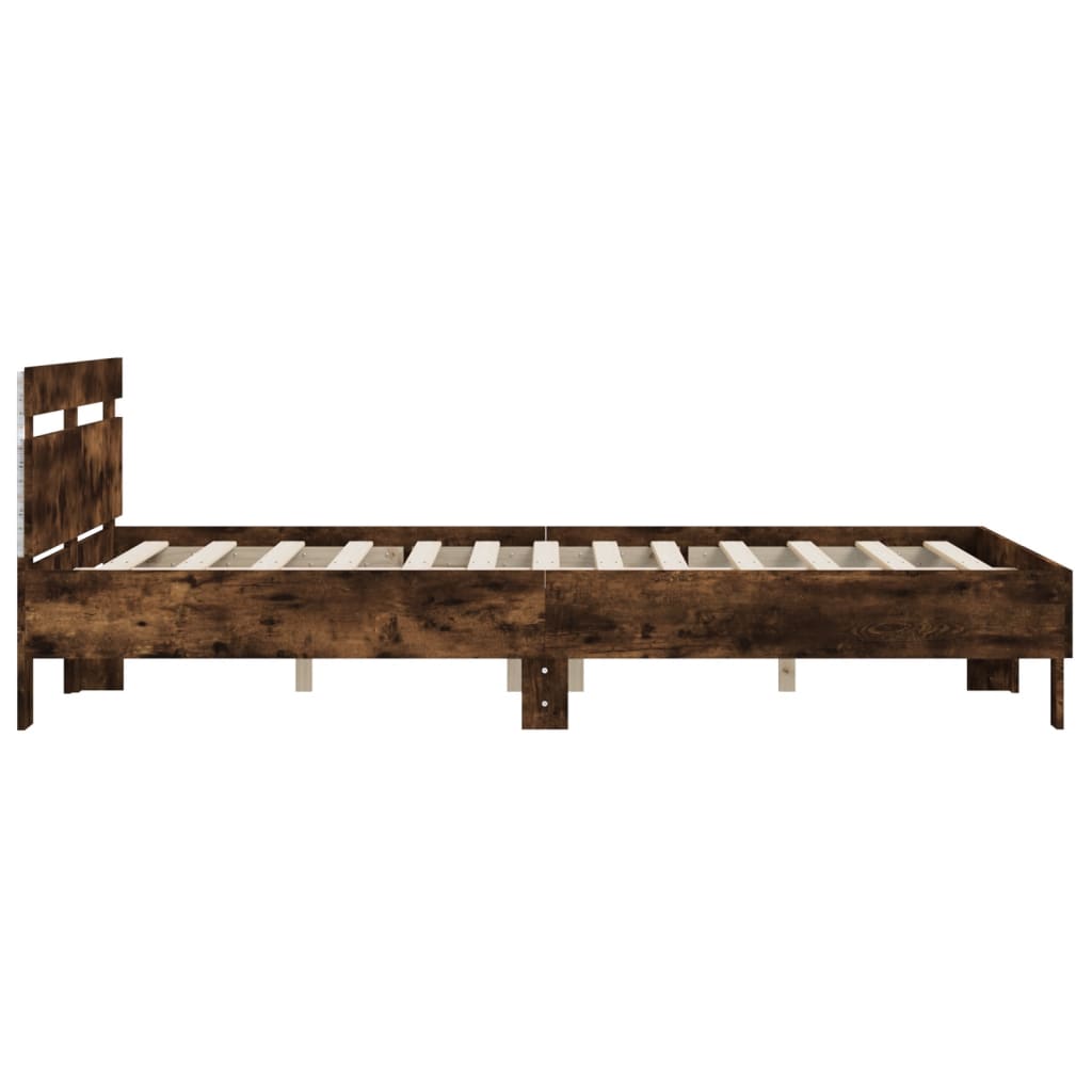 Cadre de lit avec LED sans matelas chêne fumé 140x200 cm - XIOS
