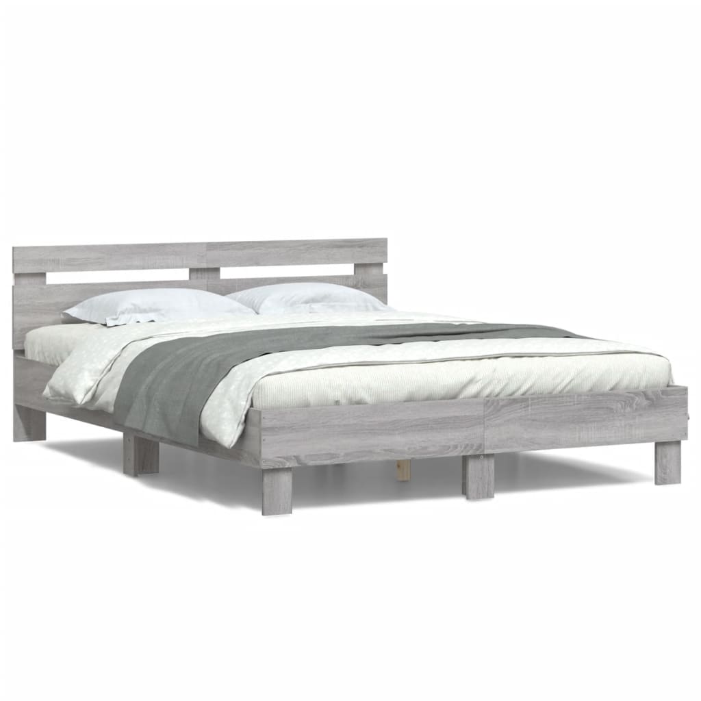 Cadre de lit avec LED sans matelas sonoma gris 140x200 cm - XIOS