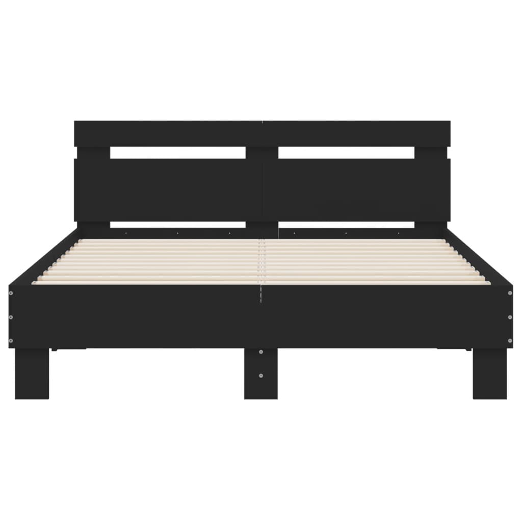 Cadre de lit avec LED sans matelas noir 120x200 cm - XIOS