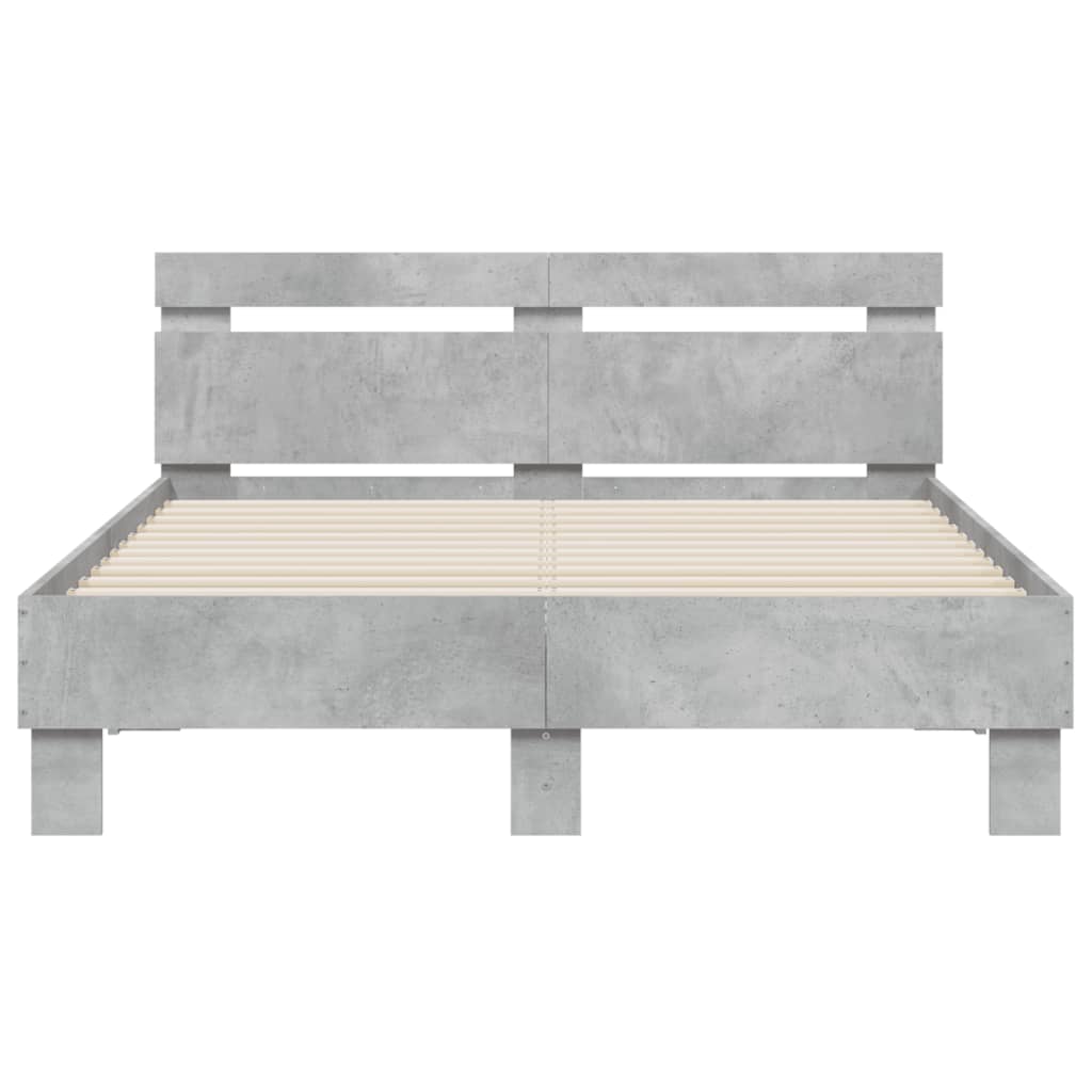 Cadre de lit avec LED sans matelas gris béton 120x200 cm - XIOS