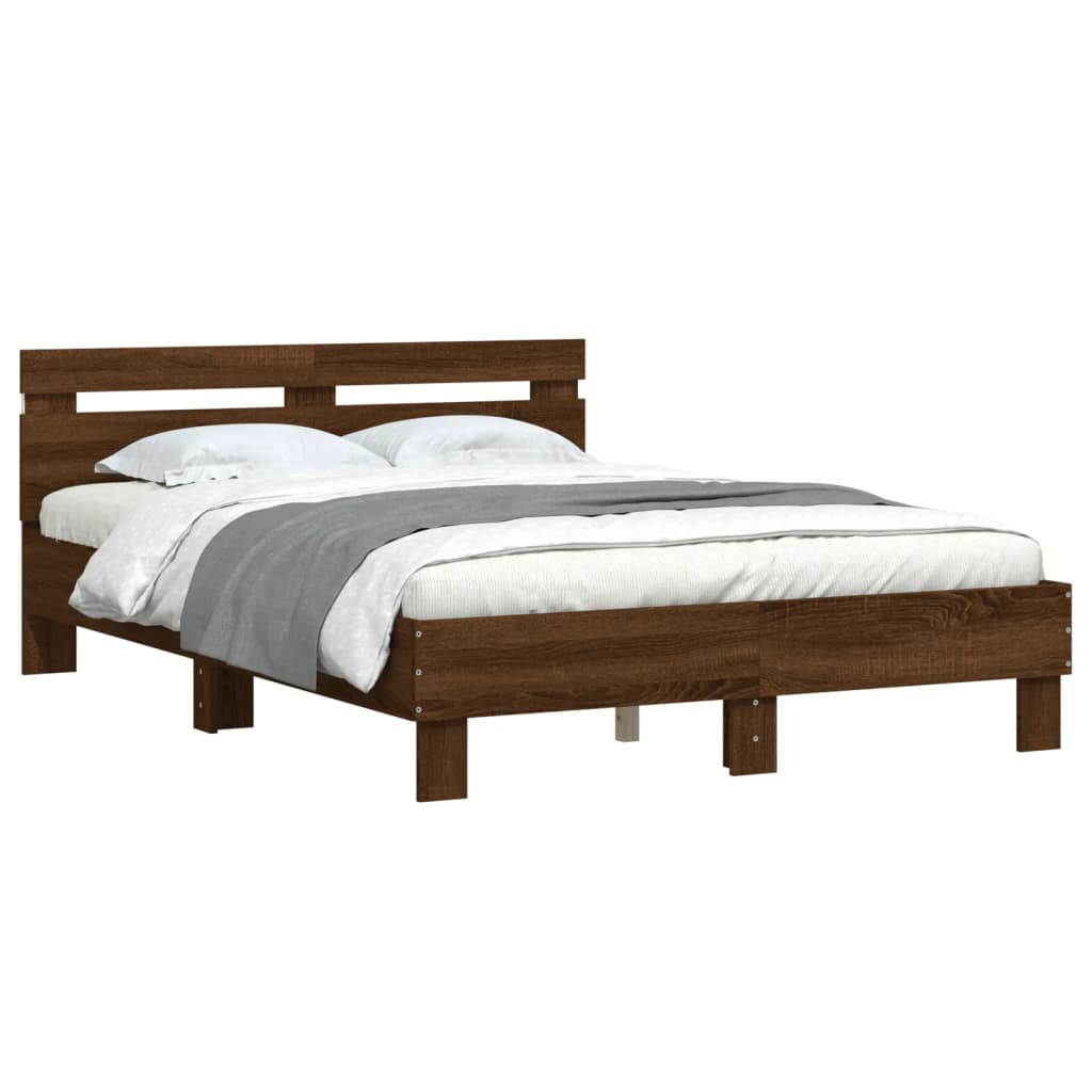 Cadre de lit avec LED sans matelas chêne marron 120x200 cm - XIOS