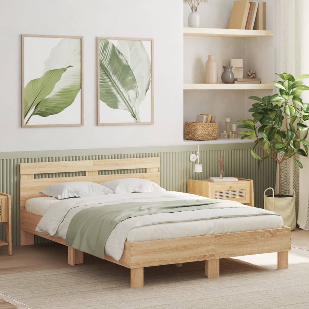 Cadre de lit avec LED sans matelas chêne sonoma 135x190 cm - XIOS