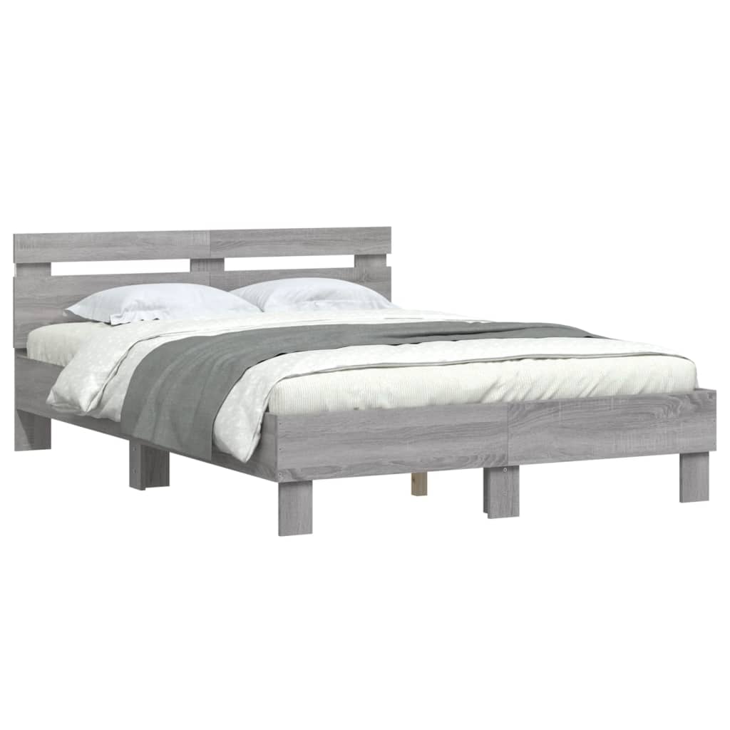 Cadre de lit avec LED sans matelas sonoma gris 135x190 cm - XIOS
