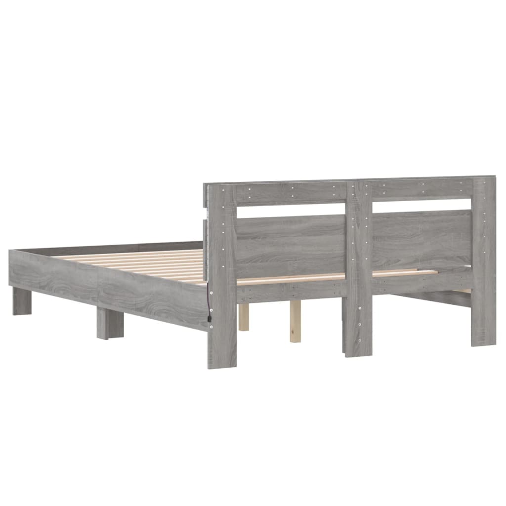 Cadre de lit avec LED sans matelas sonoma gris 135x190 cm - XIOS