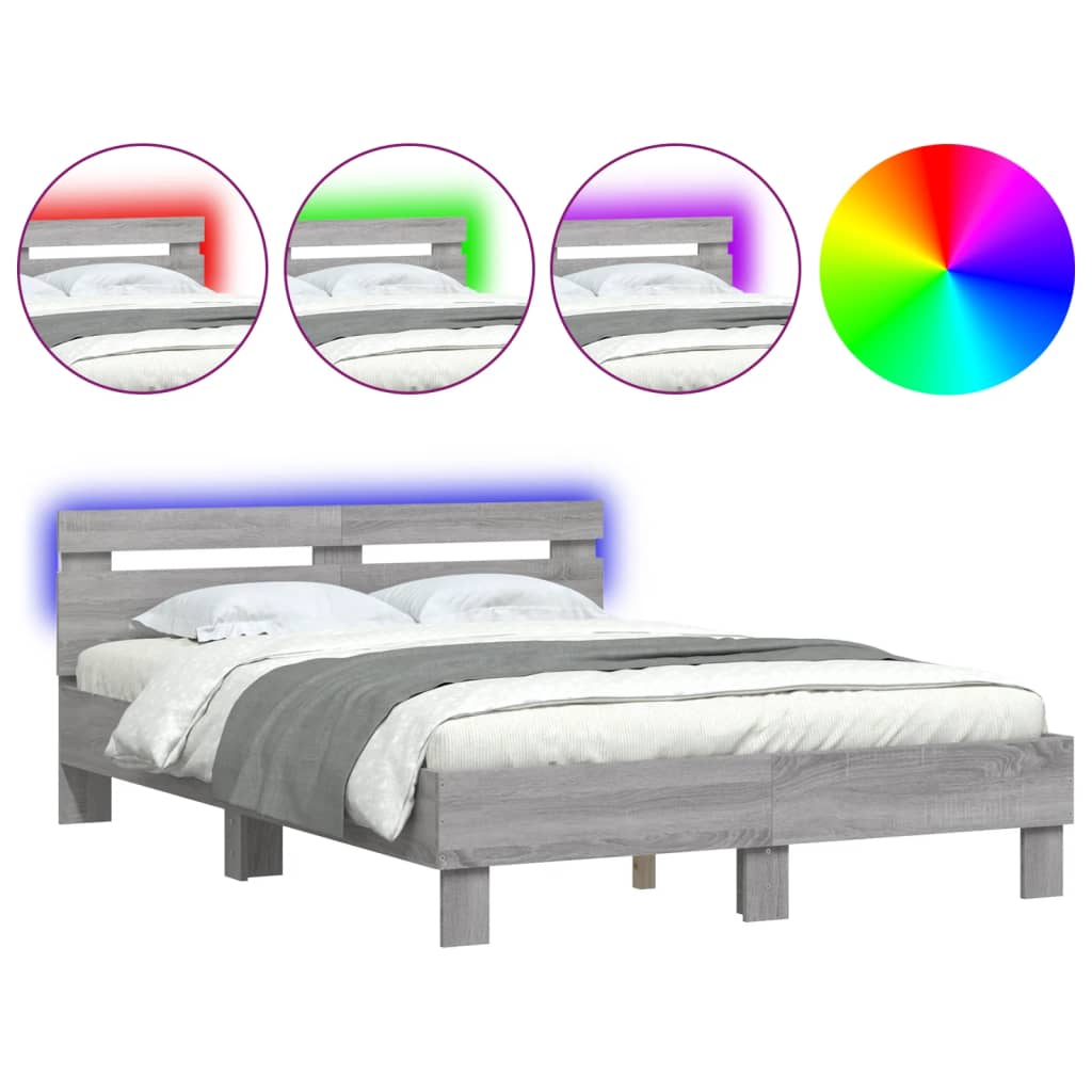 Cadre de lit avec LED sans matelas sonoma gris 120x190 cm - XIOS