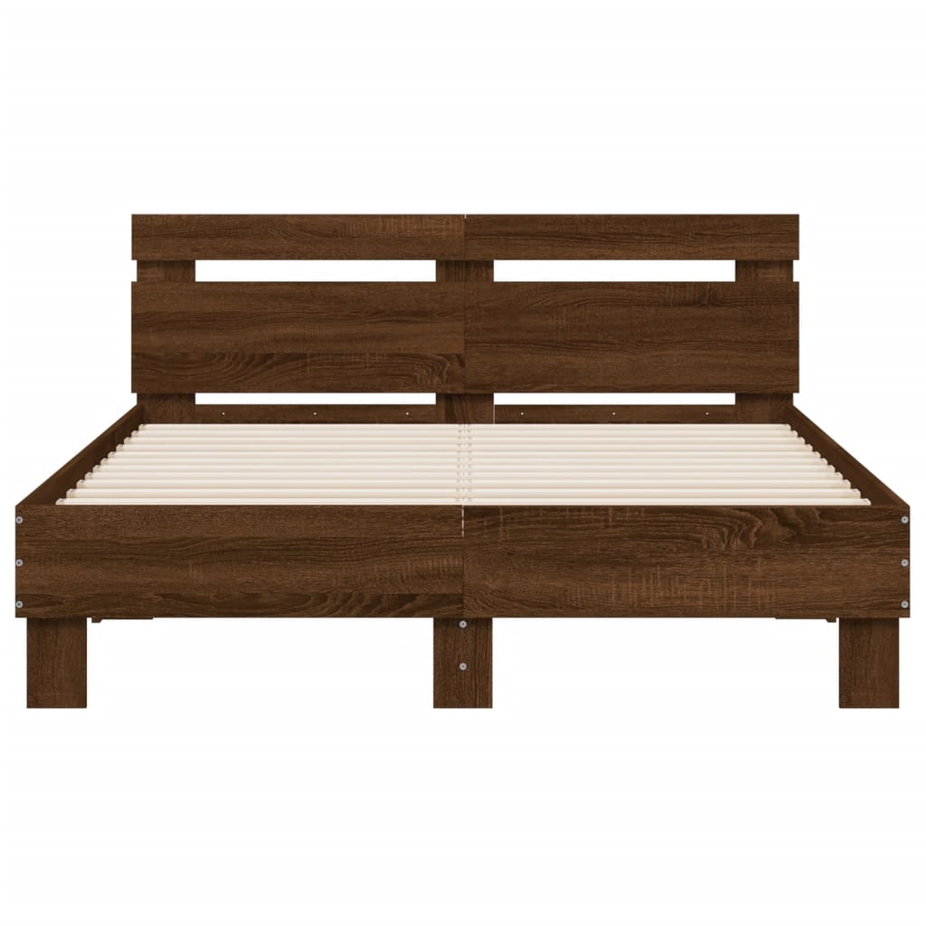 Cadre de lit avec LED sans matelas chêne marron 120x190 cm - XIOS