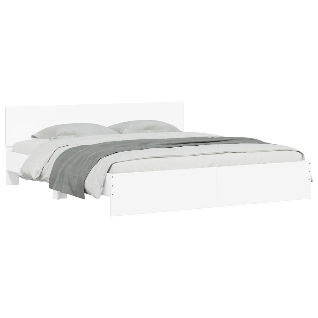 Cadre de lit avec LED sans matelas blanc 200x200 cm - XIOS