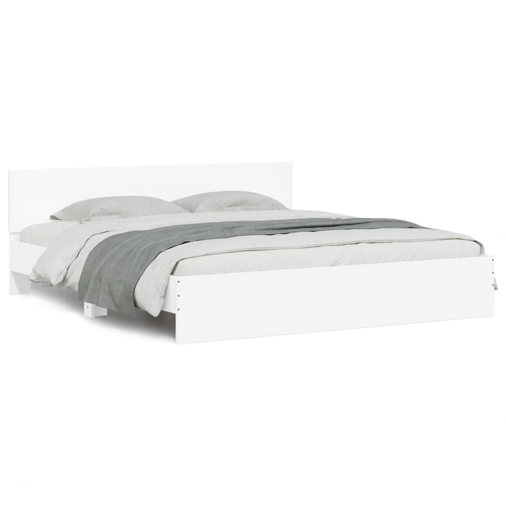 Cadre de lit avec LED sans matelas blanc 200x200 cm - XIOS