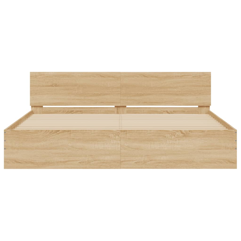 Cadre de lit avec LED sans matelas chêne sonoma 200x200 cm - XIOS