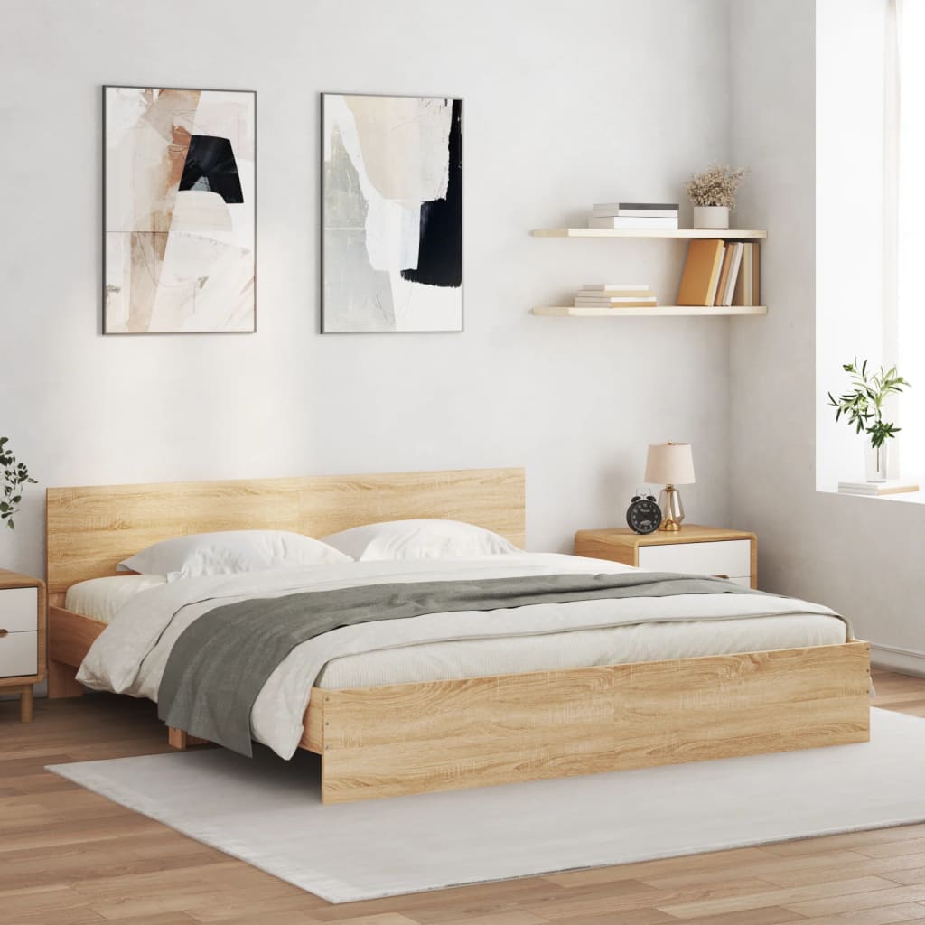 Cadre de lit avec LED sans matelas chêne sonoma 200x200 cm - XIOS