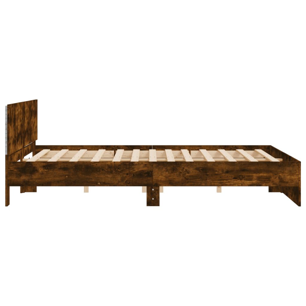Cadre de lit avec LED sans matelas chêne fumé 200x200 cm - XIOS