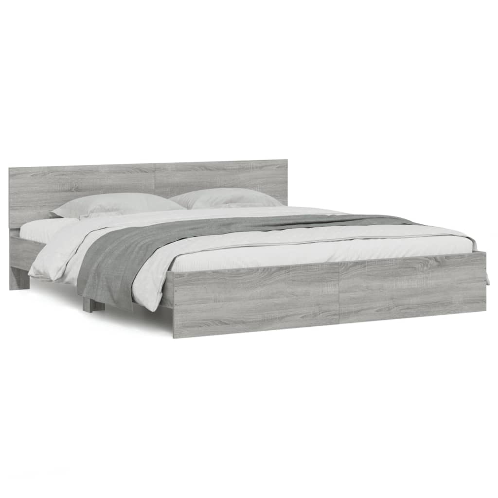 Cadre de lit avec LED sans matelas sonoma gris 200x200 cm - XIOS