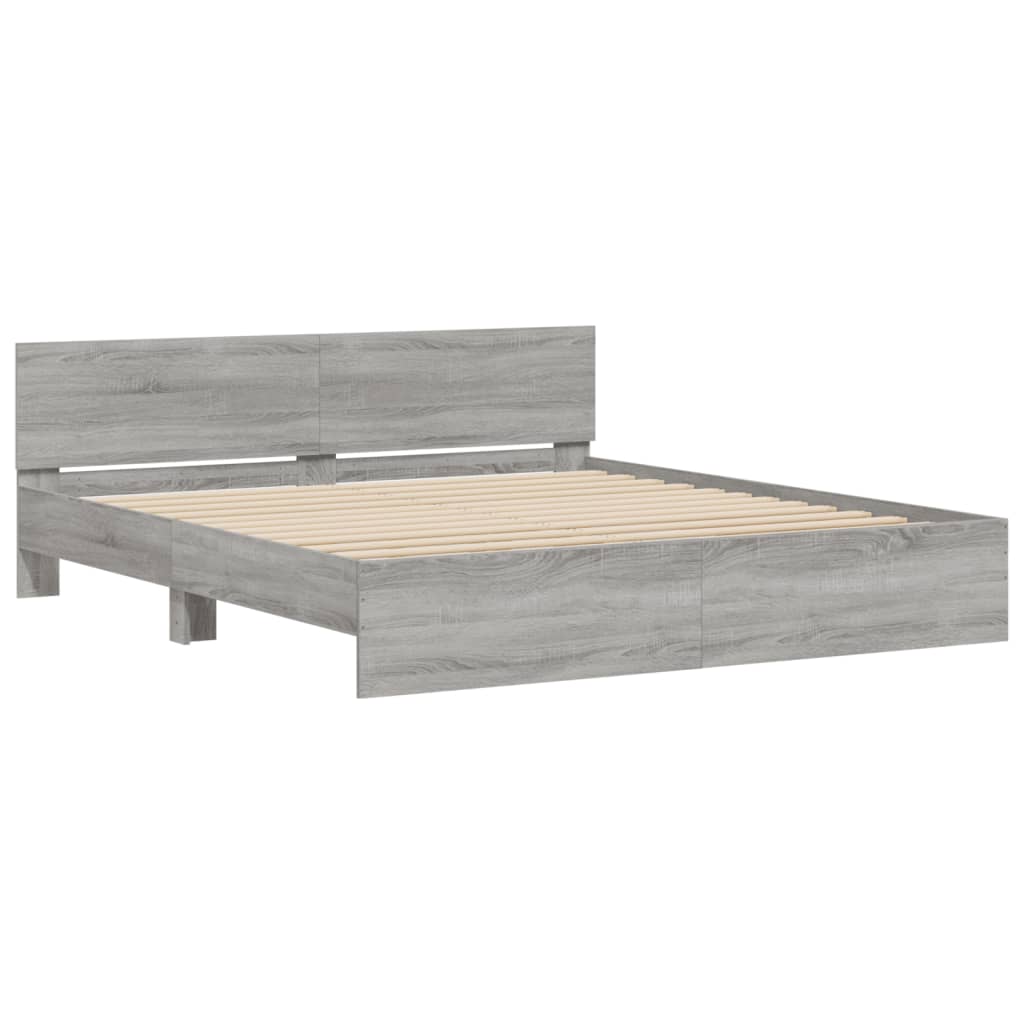 Cadre de lit avec LED sans matelas sonoma gris 200x200 cm - XIOS