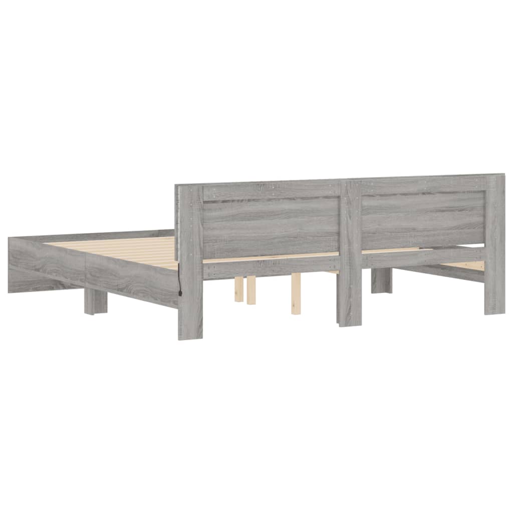 Cadre de lit avec LED sans matelas sonoma gris 200x200 cm - XIOS