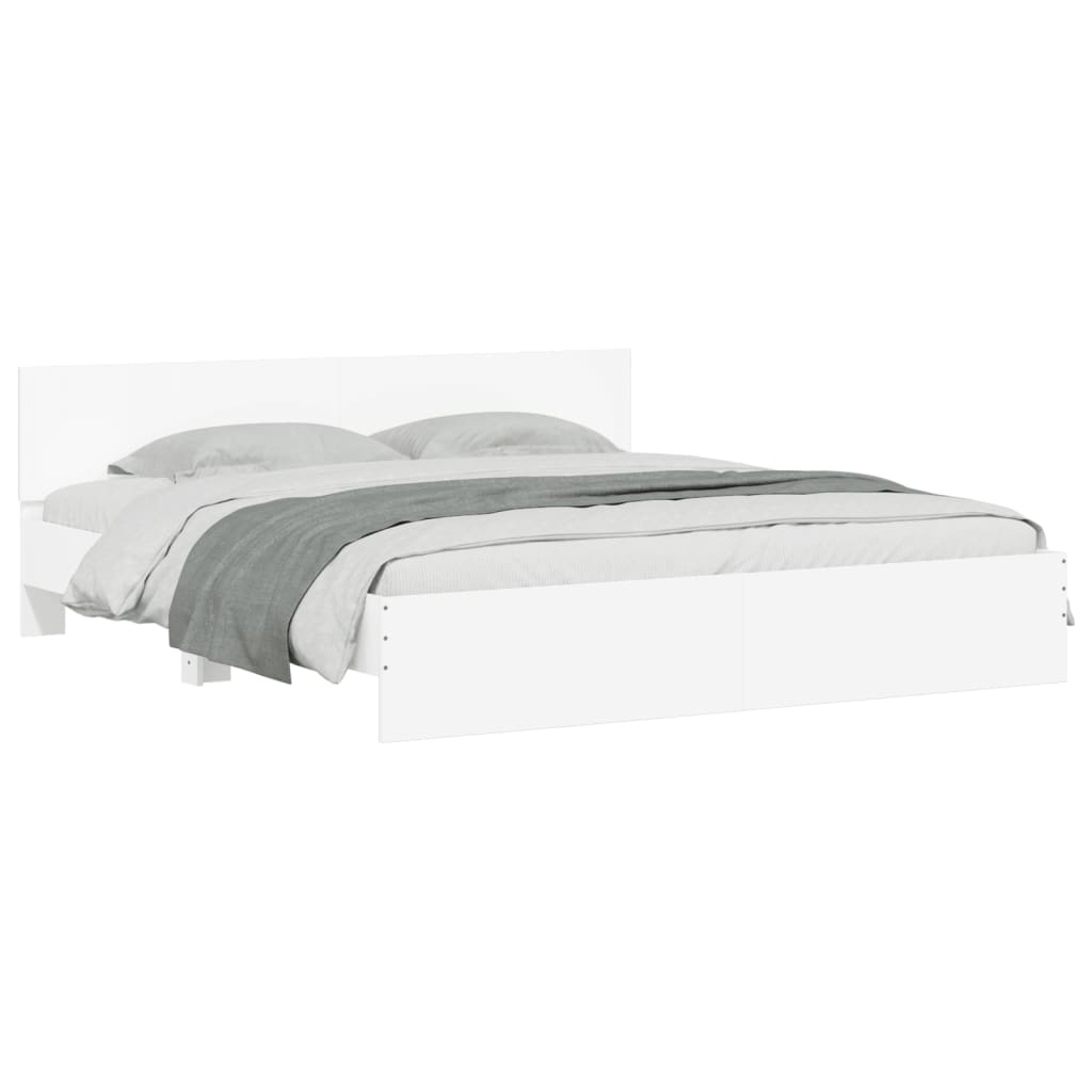 Cadre de lit avec LED sans matelas blanc 180x200 cm - XIOS