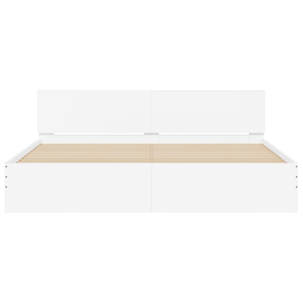 Cadre de lit avec LED sans matelas blanc 180x200 cm - XIOS